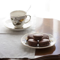 Macarons and tea