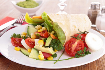 tortilla wrap with vegetable