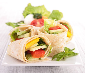 tortilla wrap with vegetable