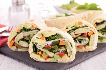 tortilla wrap with vegetable