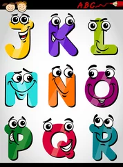 Fotobehang cute letters alphabet cartoon illustration © Igor Zakowski