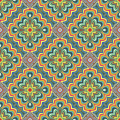 Modern Indian pattern with spiritual symbols