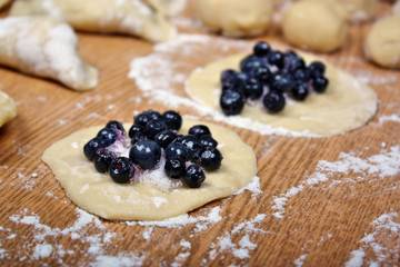 Dumplings blueberries