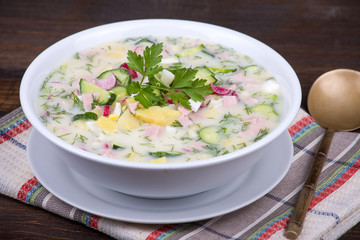 Vegetable soup ( okroshka )