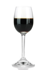 Glass of liquor, isolated on white