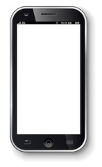 Mobile phones with blank screen vector template.
