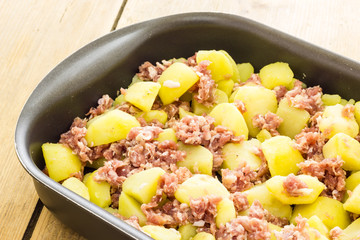 Potatoes with sausage