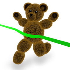 B&auml;r, Stoffb&auml;r im Zieleinlauf