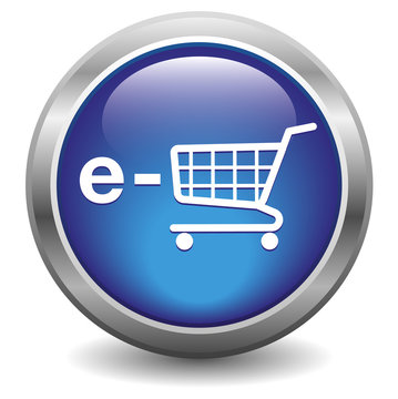 e-shop icon. Blue