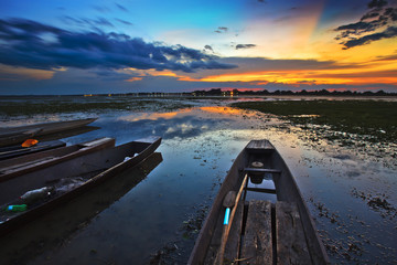 Boat with a beautiful sky