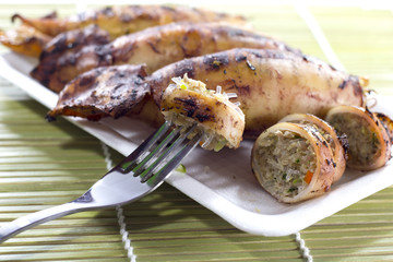 Delicious grilled squids