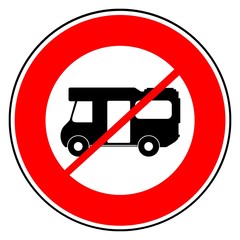 Camping-car	dans un panneau d'interdiction