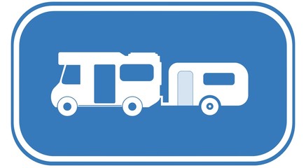 Camping-car dans un panneau 
