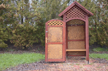 Wooden Locker Booth in the Fall
