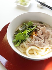 Japanese food, pork shabu and undo noodles