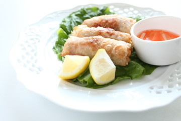  vietnamese food, gourmet spring roll with vinegar sauce