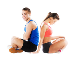 Fototapeta premium athletic man and woman
