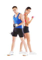 athletic man and woman