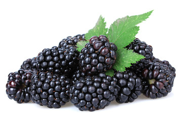 Sweet blackberries isolate on white