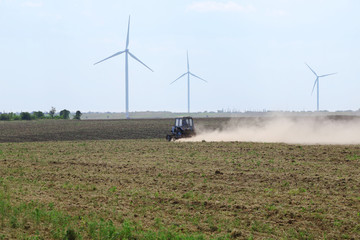 Fototapeta na wymiar Windmills field