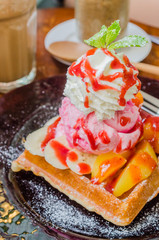 Waffle with icecream