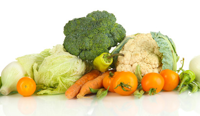 Fresh vegetables isolated on white