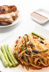 spicy papaya salad with salted crab