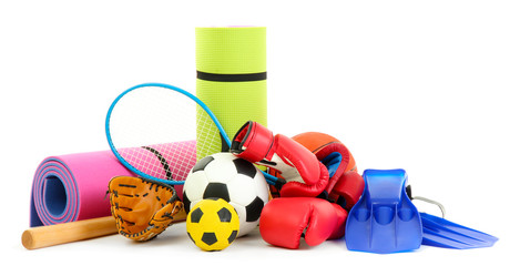 Sport equipment isolated on white