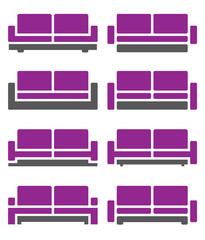 Sofa & Couch Vector Illustration in violet color