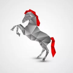 Foto auf Acrylglas Geometrische Tiere Pferd isoliert auf weißem Hintergrund