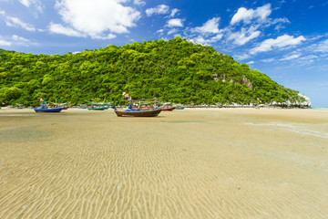 Fishing boats aground on the shore