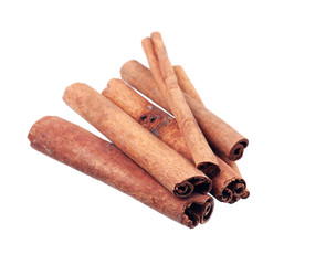 Isolated cinnamon bark on a white background