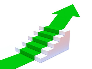 Obraz premium Green arrow climbs upwards