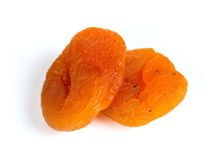 dried apricots isolated on white