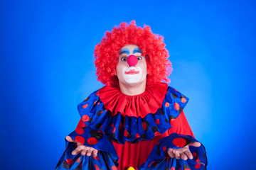 Clown on blue backgound