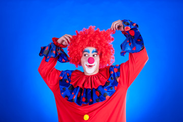Clown on blue backgound