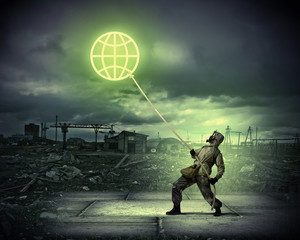 Stalker in gas mask