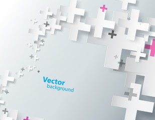 Heart shape background created with plus sign.