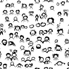 Funny people, seamless pattern for your design