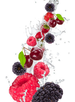 Fototapeta Fresh fruit in water splash