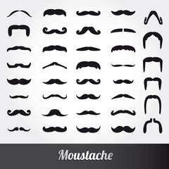 Set of moustache vector