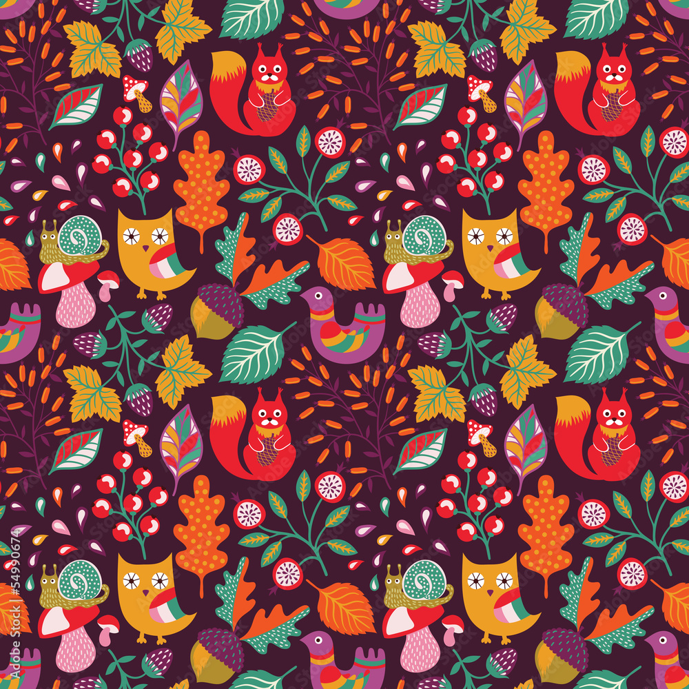 Poster autumn seamless pattern