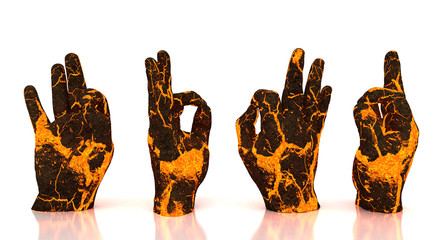 Mano dita, ok, vincere una sfida, business competitivo, 3d