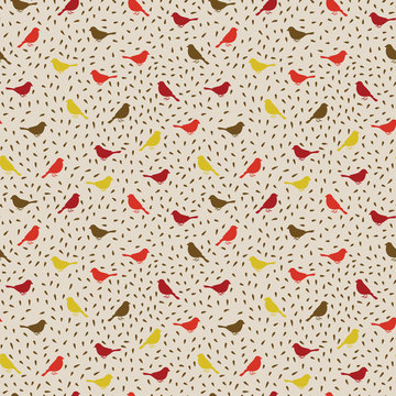 Fototapeta Birds seamless pattern. Colorful texture
