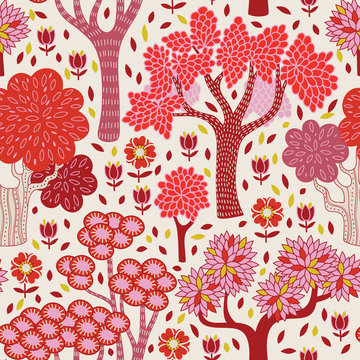 Fototapeta Autumn seamless pattern