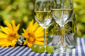 Wine and sunflowers