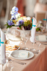 Wedding table. Decoration of table