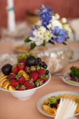 Wedding table. Decoration of table