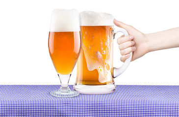 Oktoberfest Celebration Background with Beer