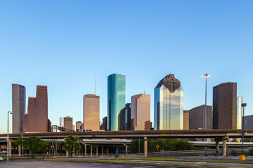 View on downtown Houston in late afternoon